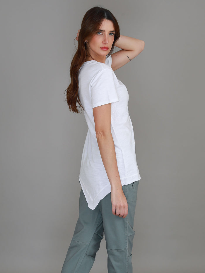 Mix Media Assymetric Hem Top main image 1