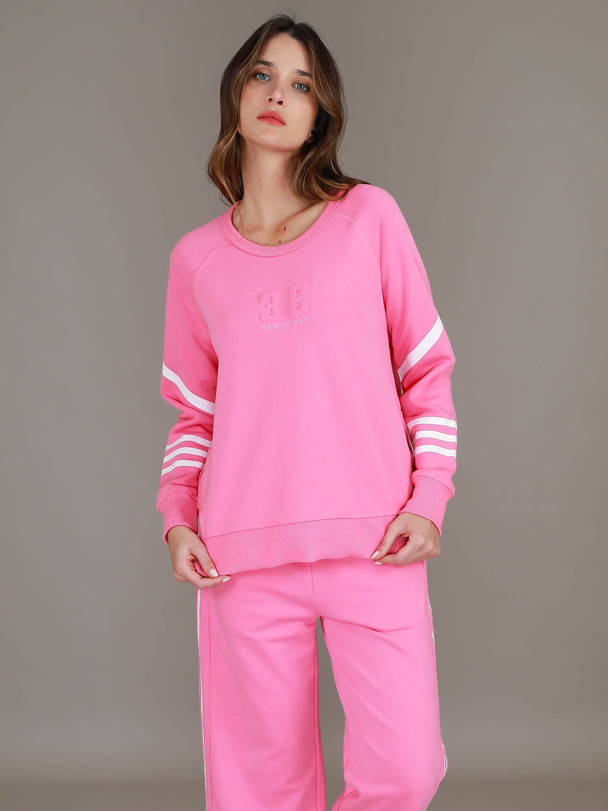 pink stripe jumper #color_bubble gum