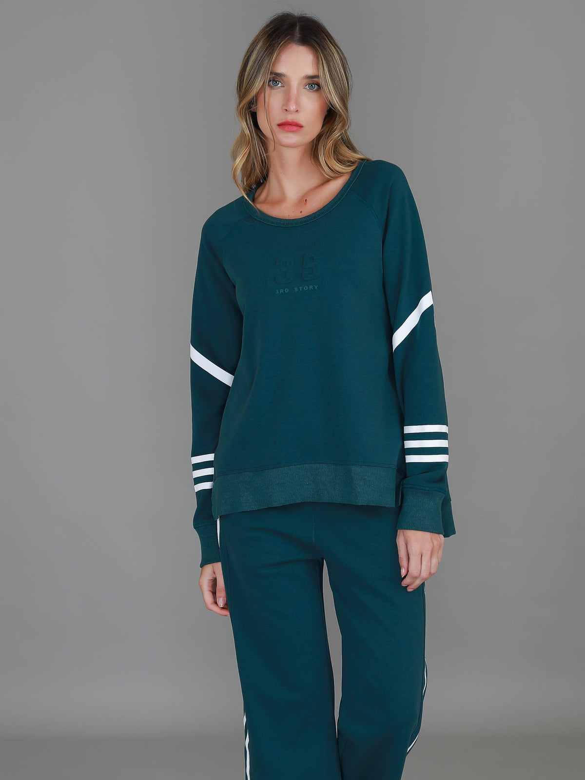 Robin | Women's Oversized 3S Stripe Sweatshirt – Cotton French Terry