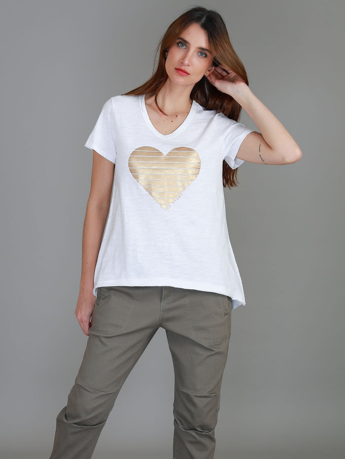 Rue Gold Heart Short Sleeve T Shirt