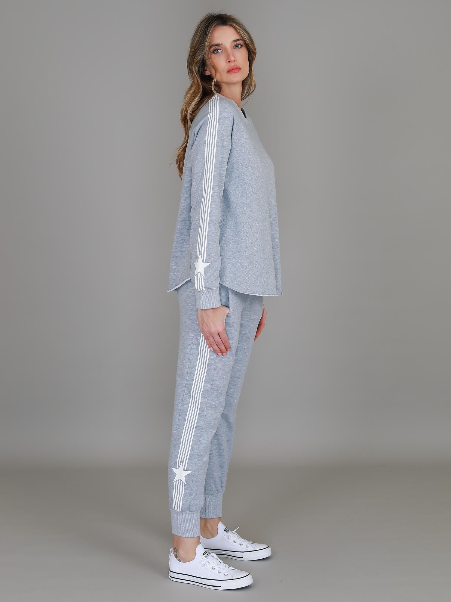 sweatshirt and sweatpants set #color_grey marle