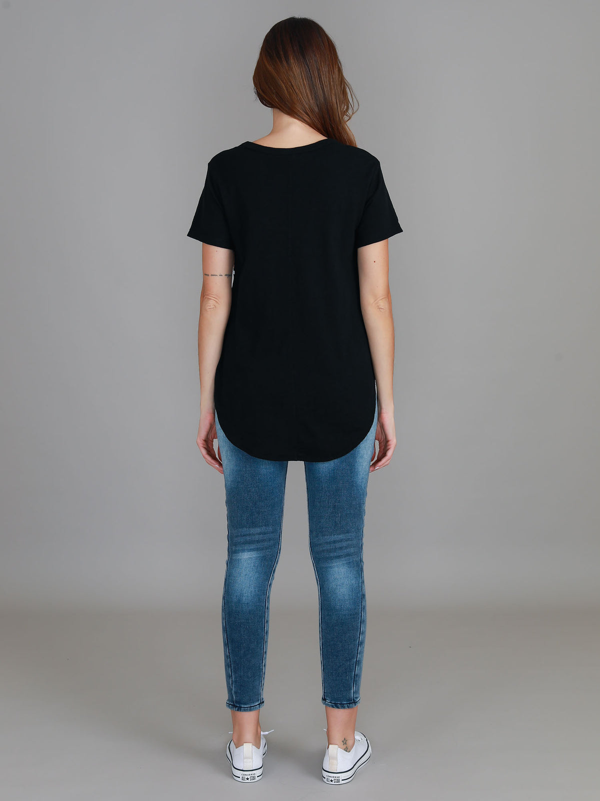 black leopard star crew tee