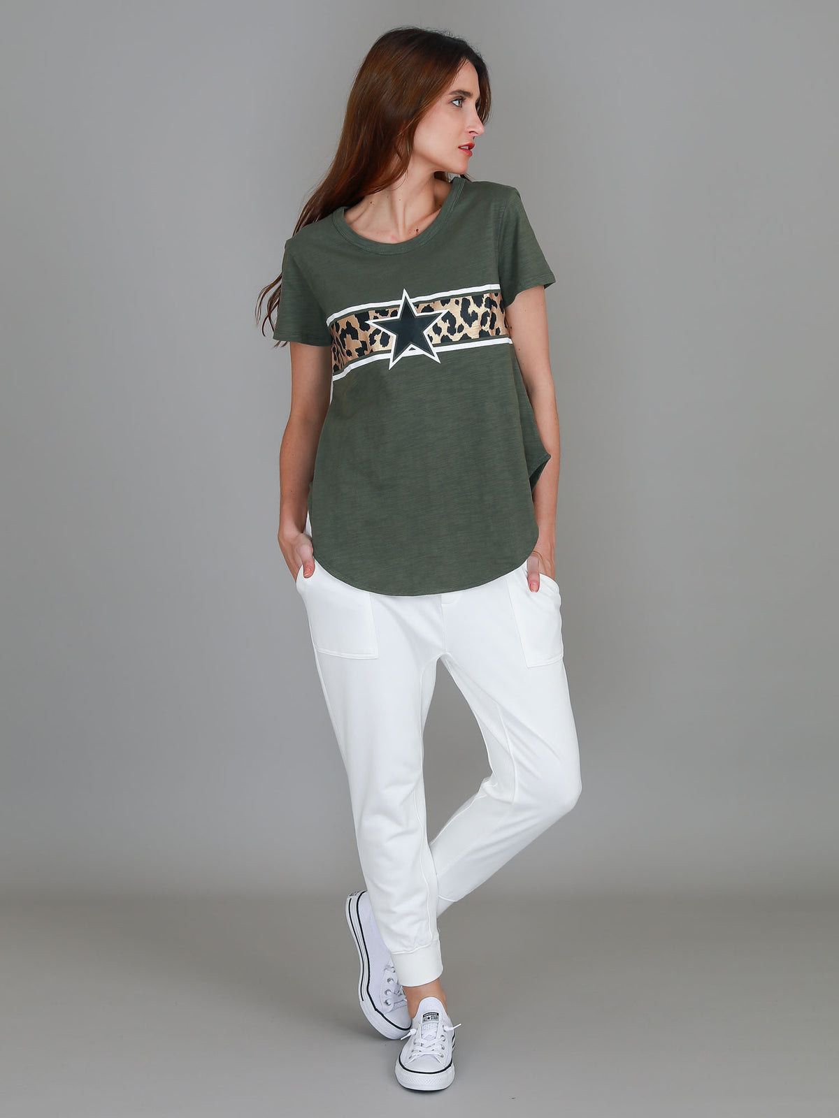 Imogen Leopard Star Short Sleeve T Shirt