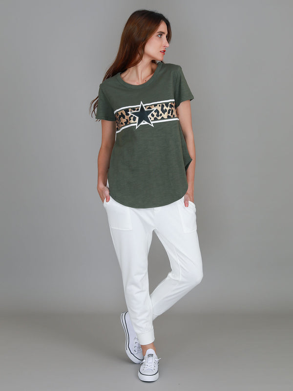 Imogen Leopard Star Short Sleeve T Shirt