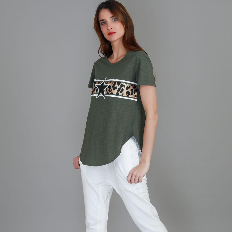 Imogen Leopard Star Short Sleeve T Shirt size guide