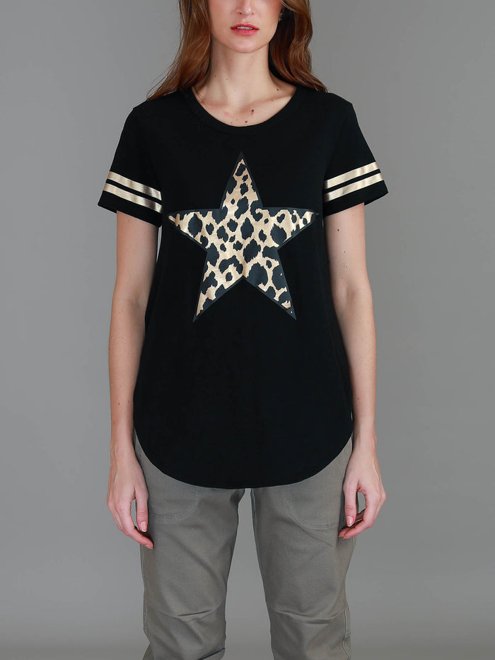 Ava Leopard Star Short Sleeve T Shirt