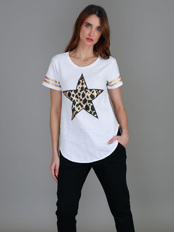 Ava Leopard Star Short Sleeve T Shirt