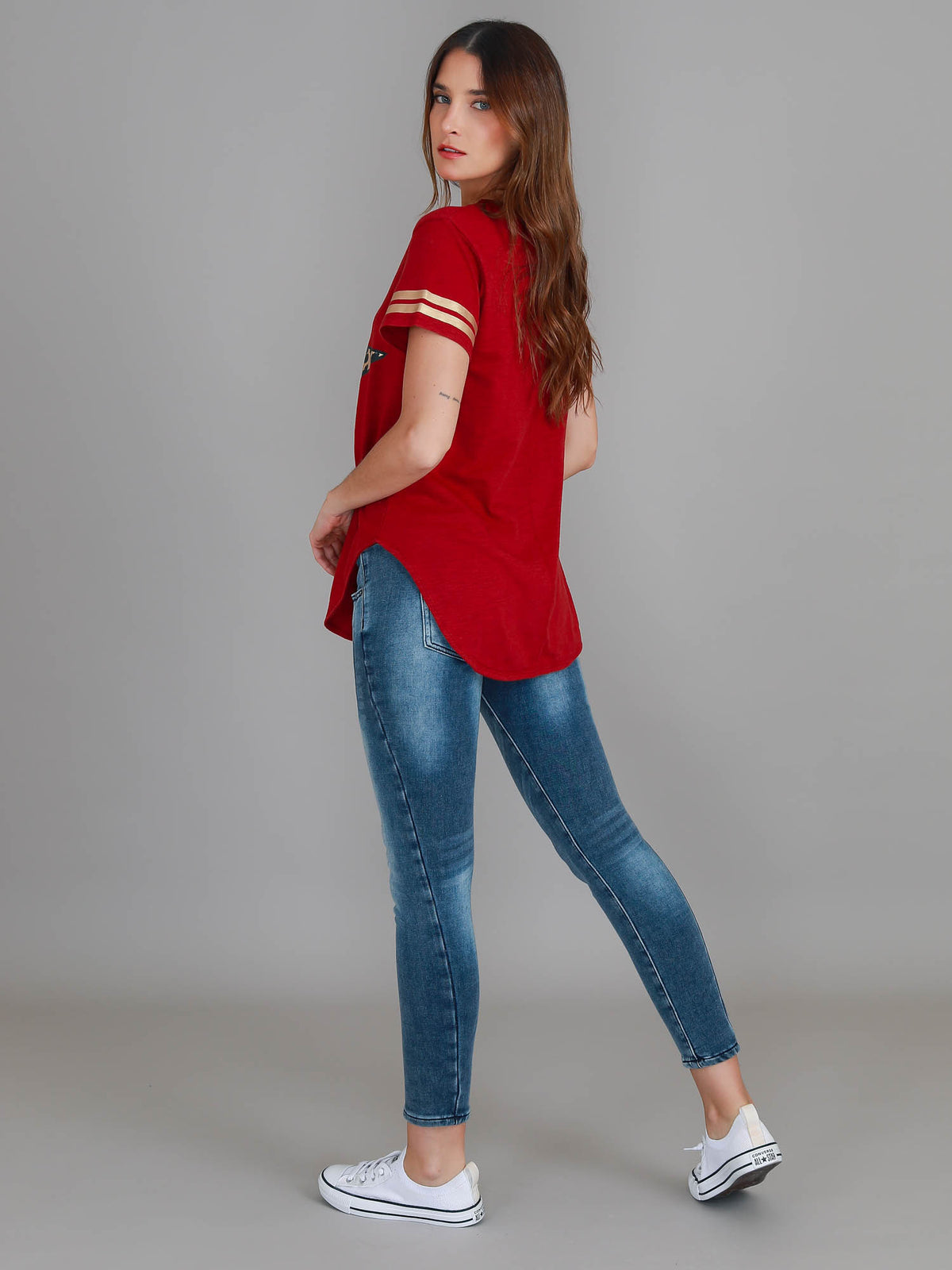 cranberry leopard star top