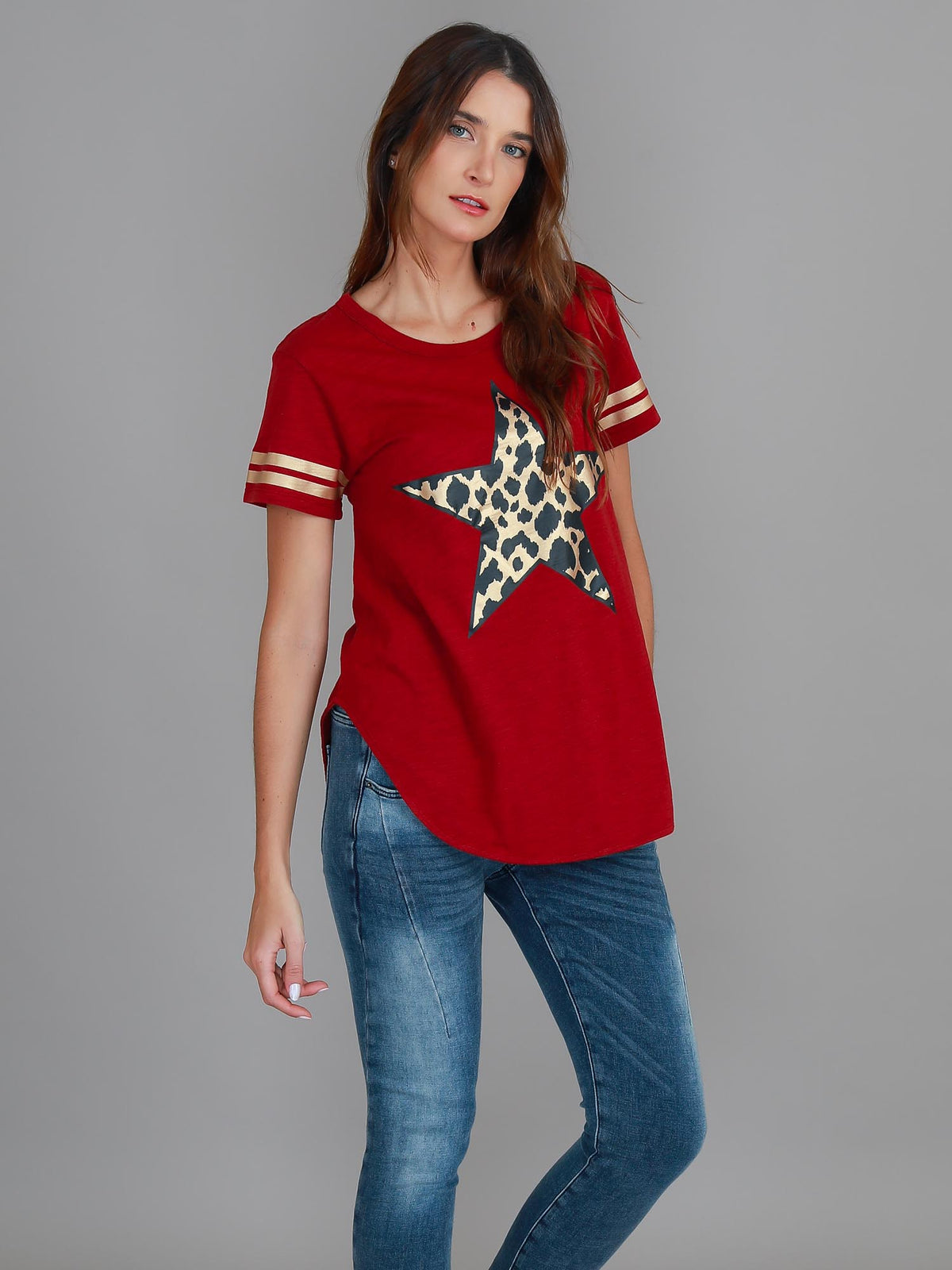 Ava Leopard Star Short Sleeve T Shirt