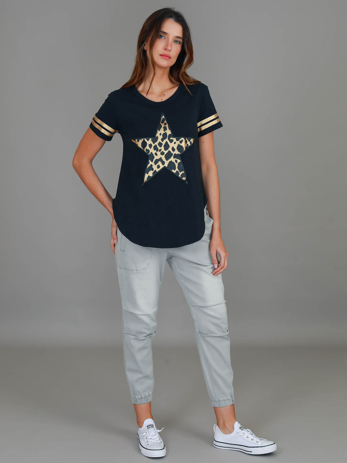 ink leopard star print tee