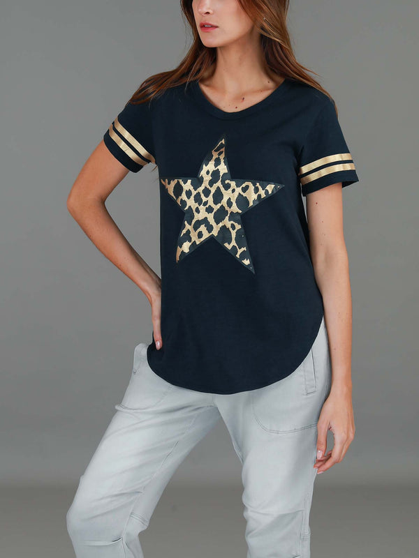 Ava Leopard Star Short Sleeve T Shirt