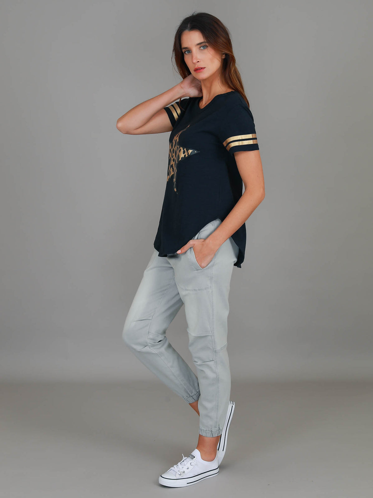 ink leopard star top