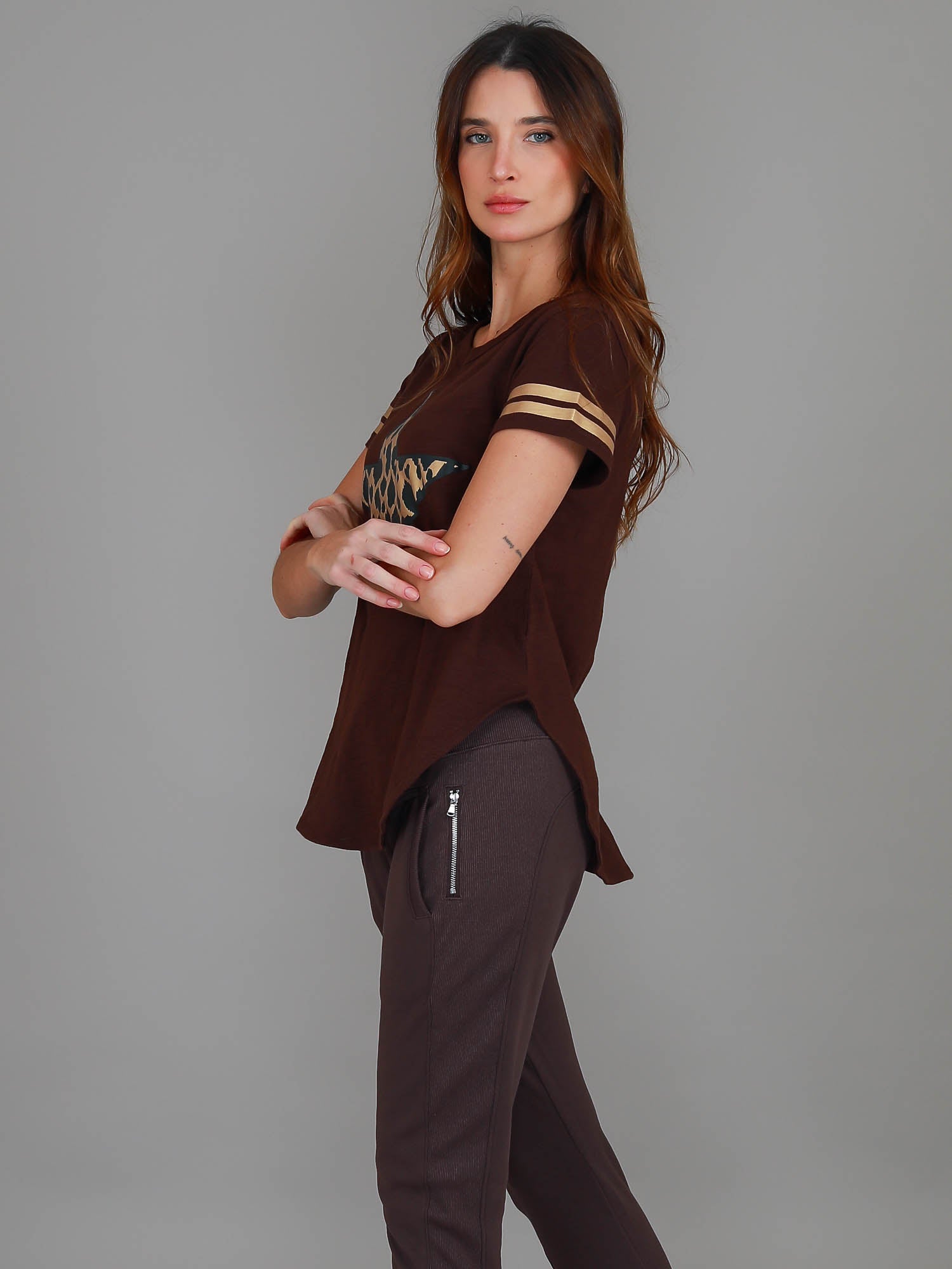 brown t-shirt women's #color_cocoa