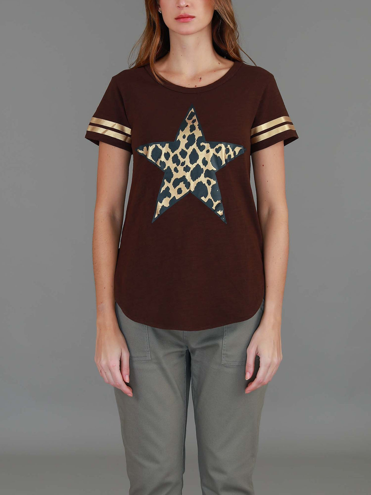 cocoa leopard star top