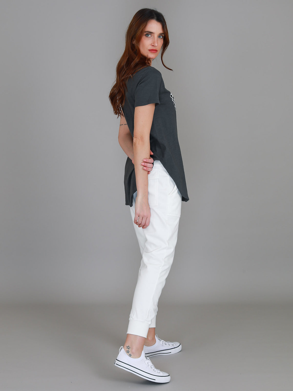 charcoal heart tee women