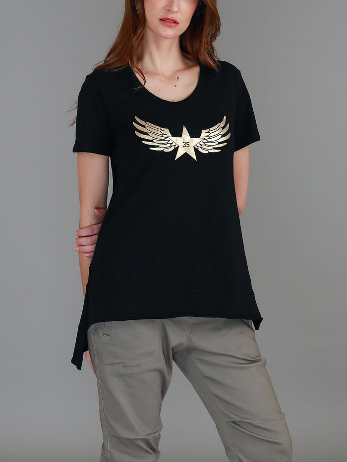 Kassy Winged Star Graphic T Shirt