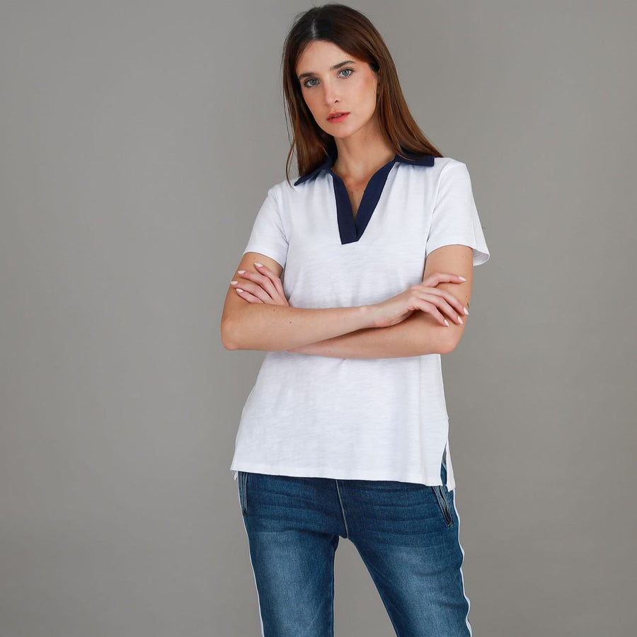 Jaysmin Contrast Polo T Shirt size guide