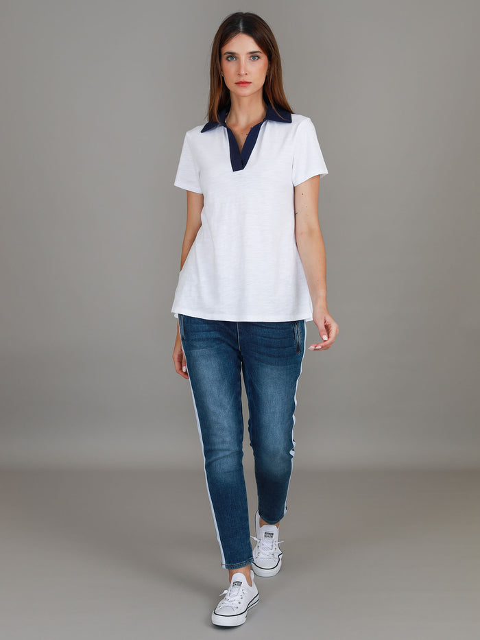 Jaysmin Contrast Polo T Shirt