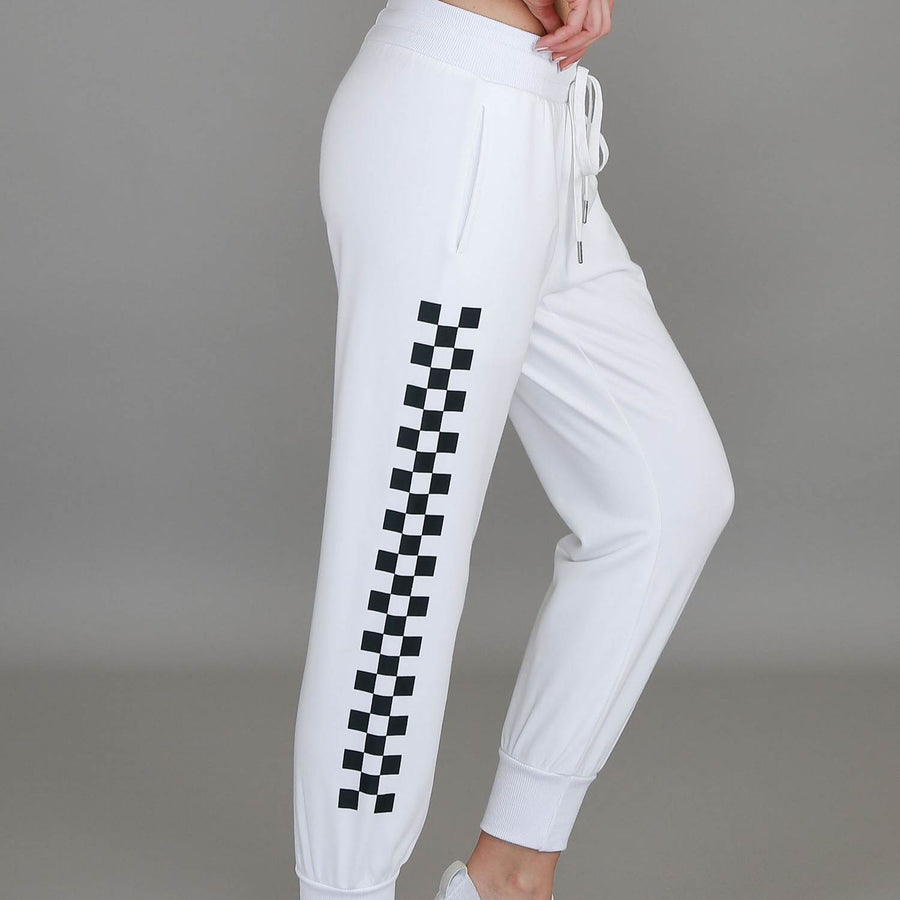 Izzy - Ava Check Print Sweatpants size guide