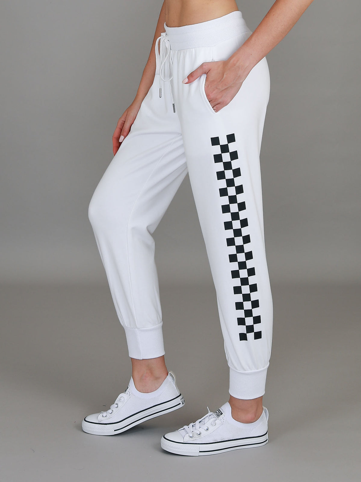 Izzy - Ava Check Print Sweatpants