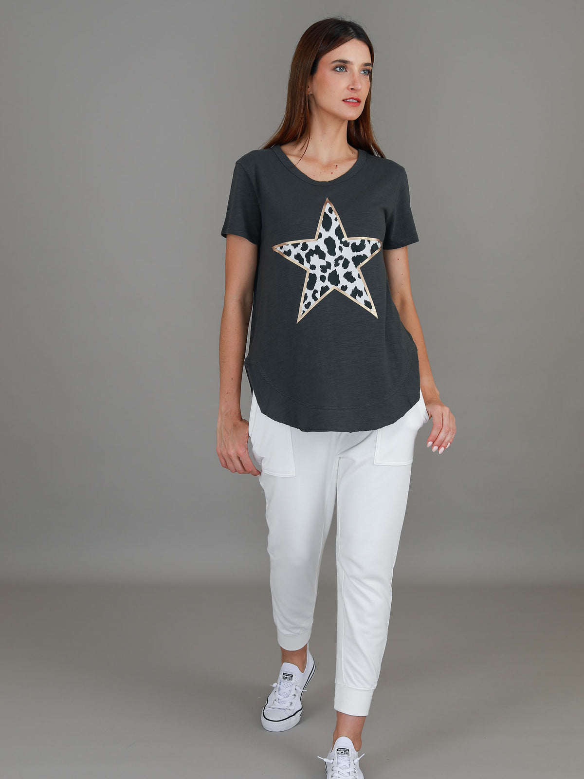 charcoal leopard print tee