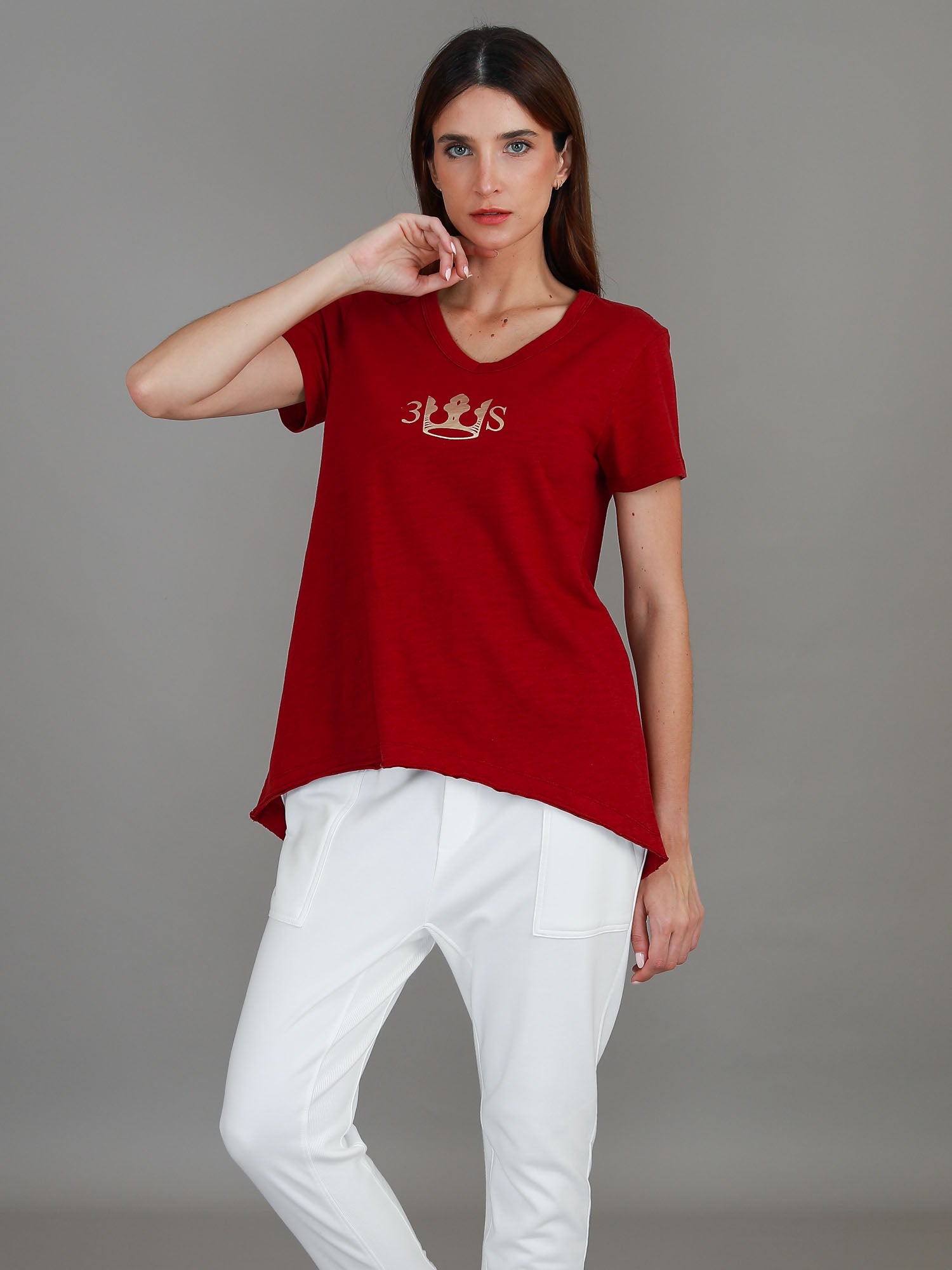 womens vneck tshirts #color_burgundy