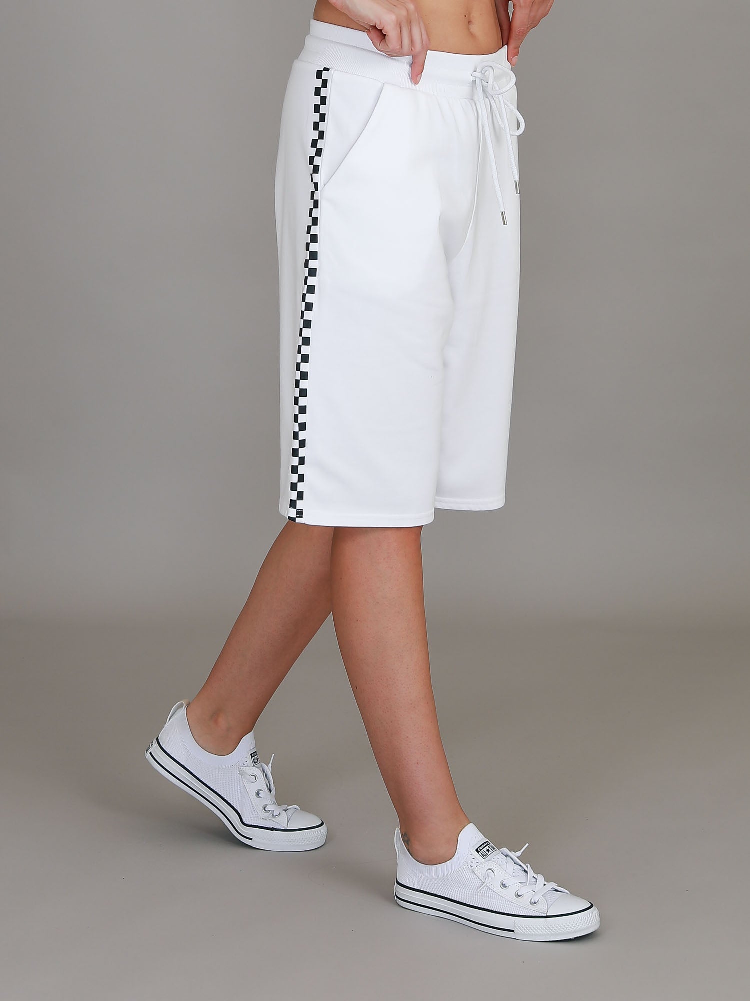 knee length womens shorts #color_white