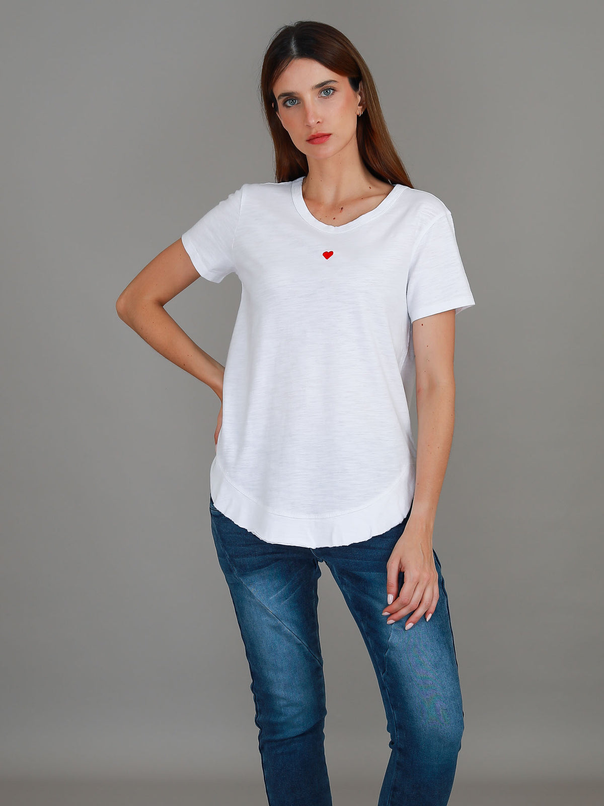 Amelie Mini Heart Embroidery T Shirt