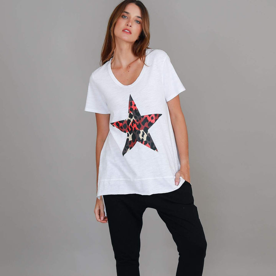 Simeon Leopard Star Short Sleeve T Shirt size guide