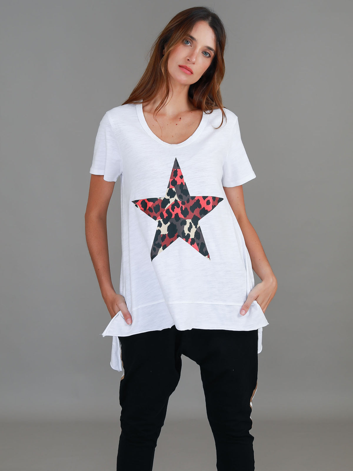Simeon Leopard Star Short Sleeve T Shirt
