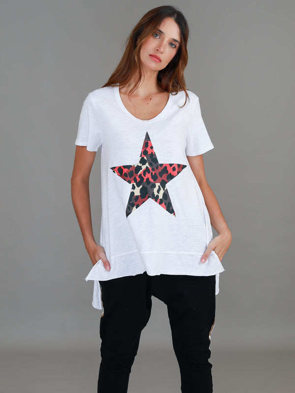 Simeon Leopard Star Short Sleeve T Shirt