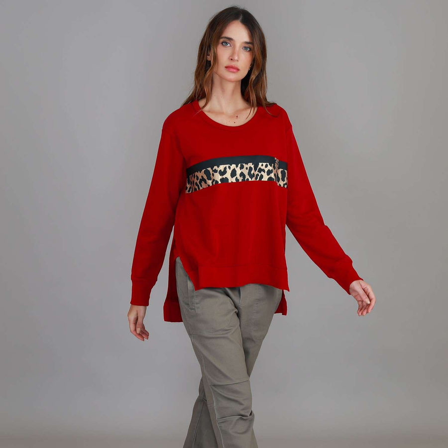 Harvie Leopard Band Sweatshirt size guide