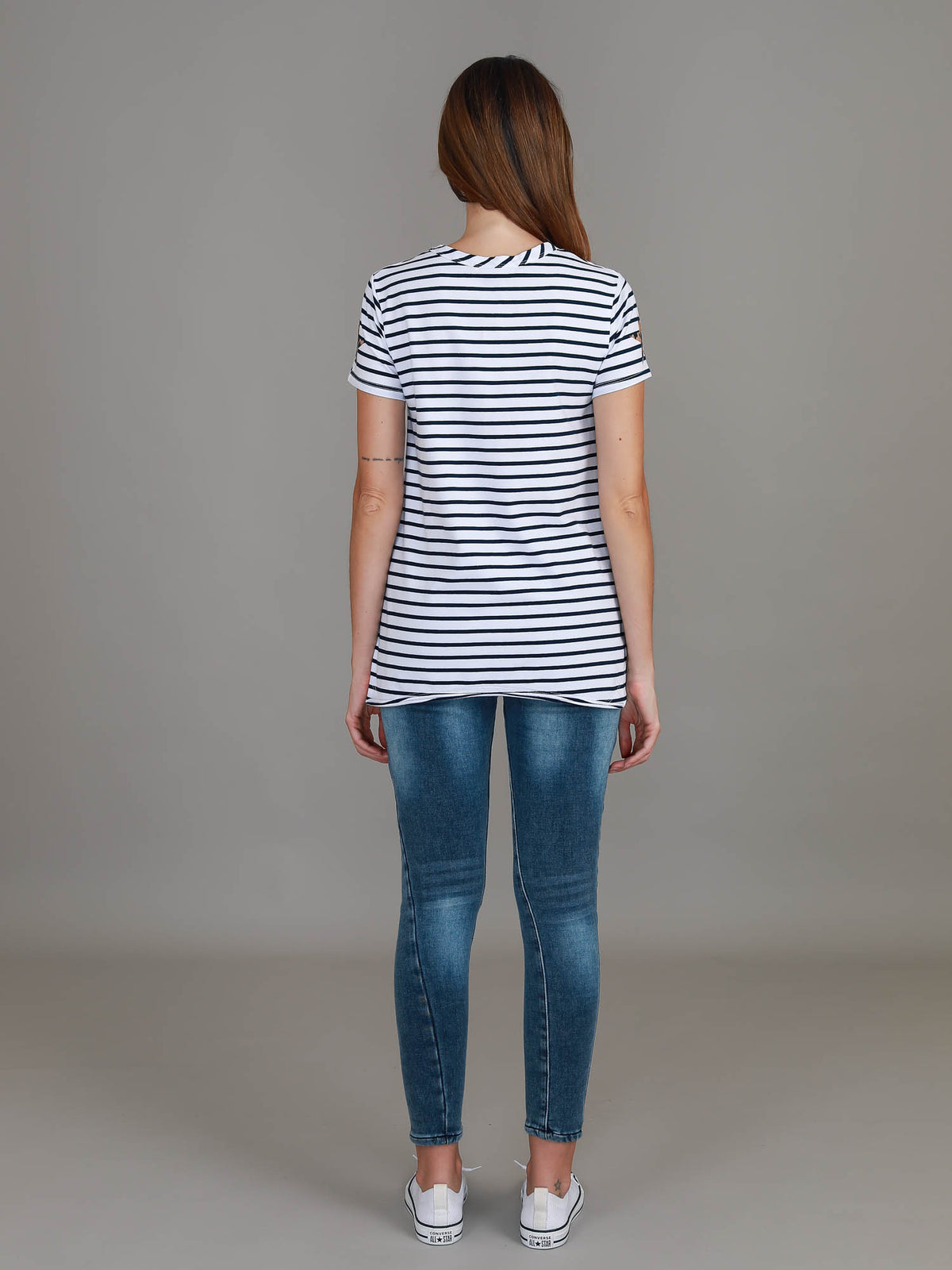 leopard logo stripe tee