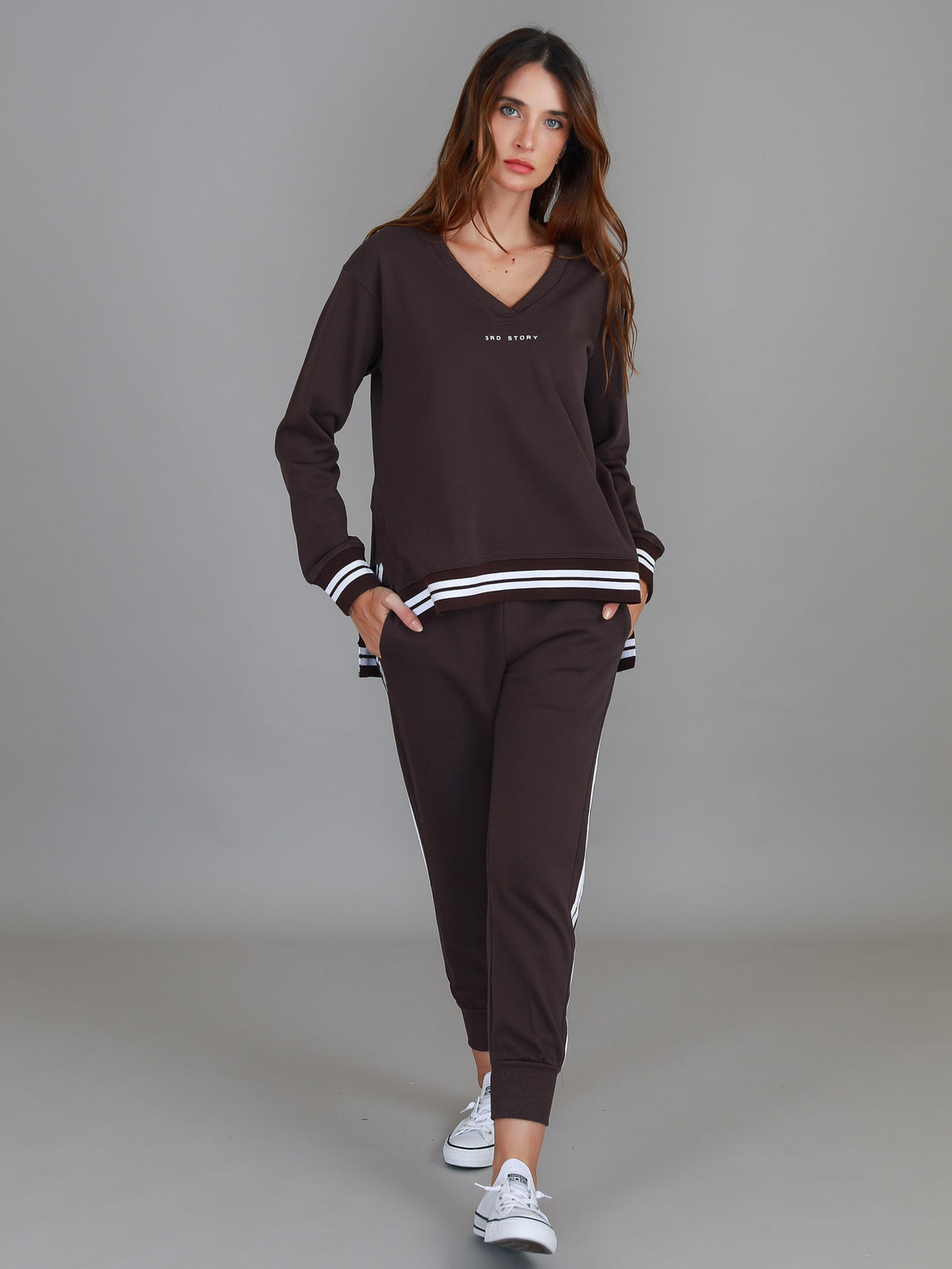 womens tracksuit set brown