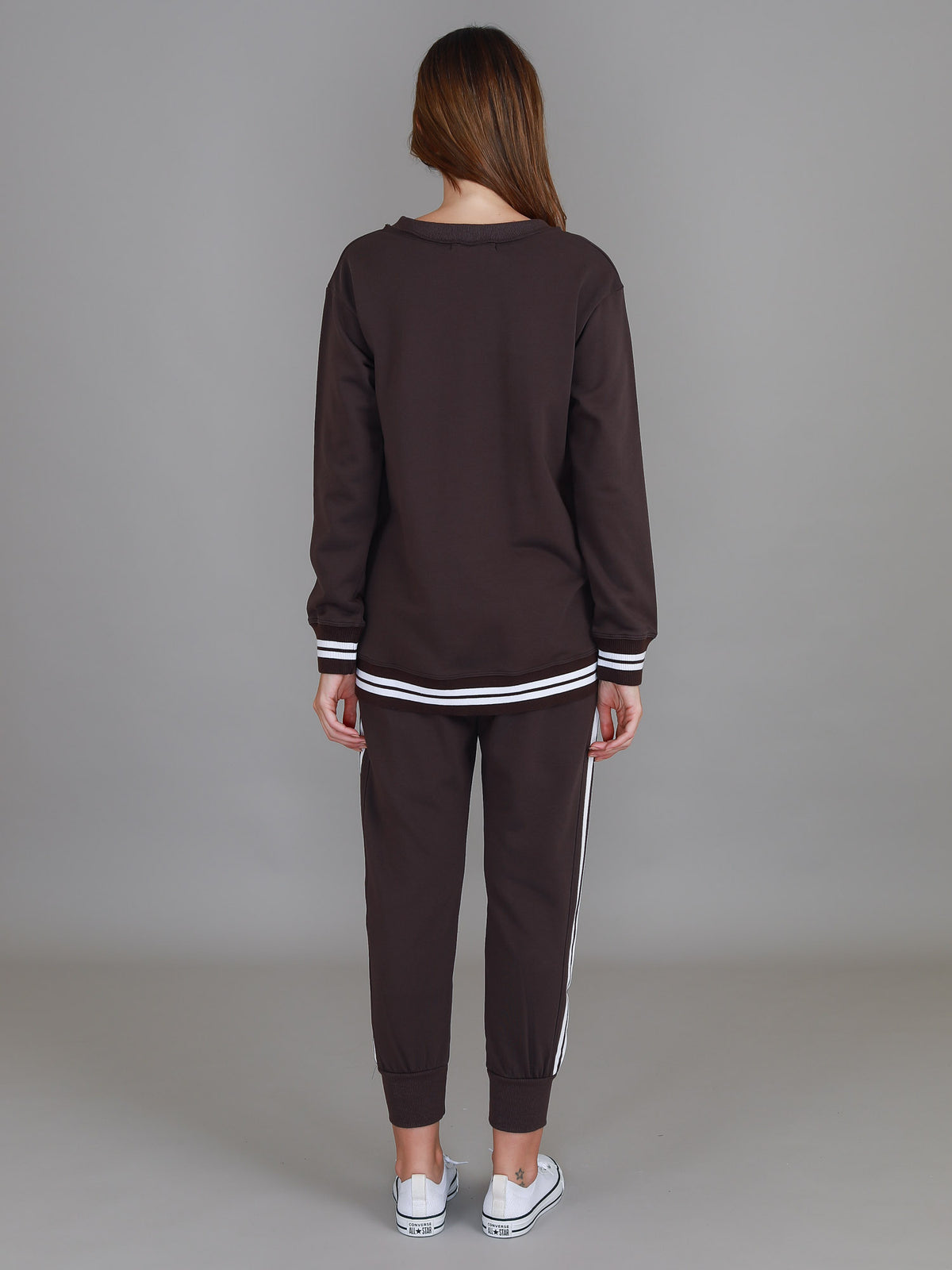 two piece sets women brown