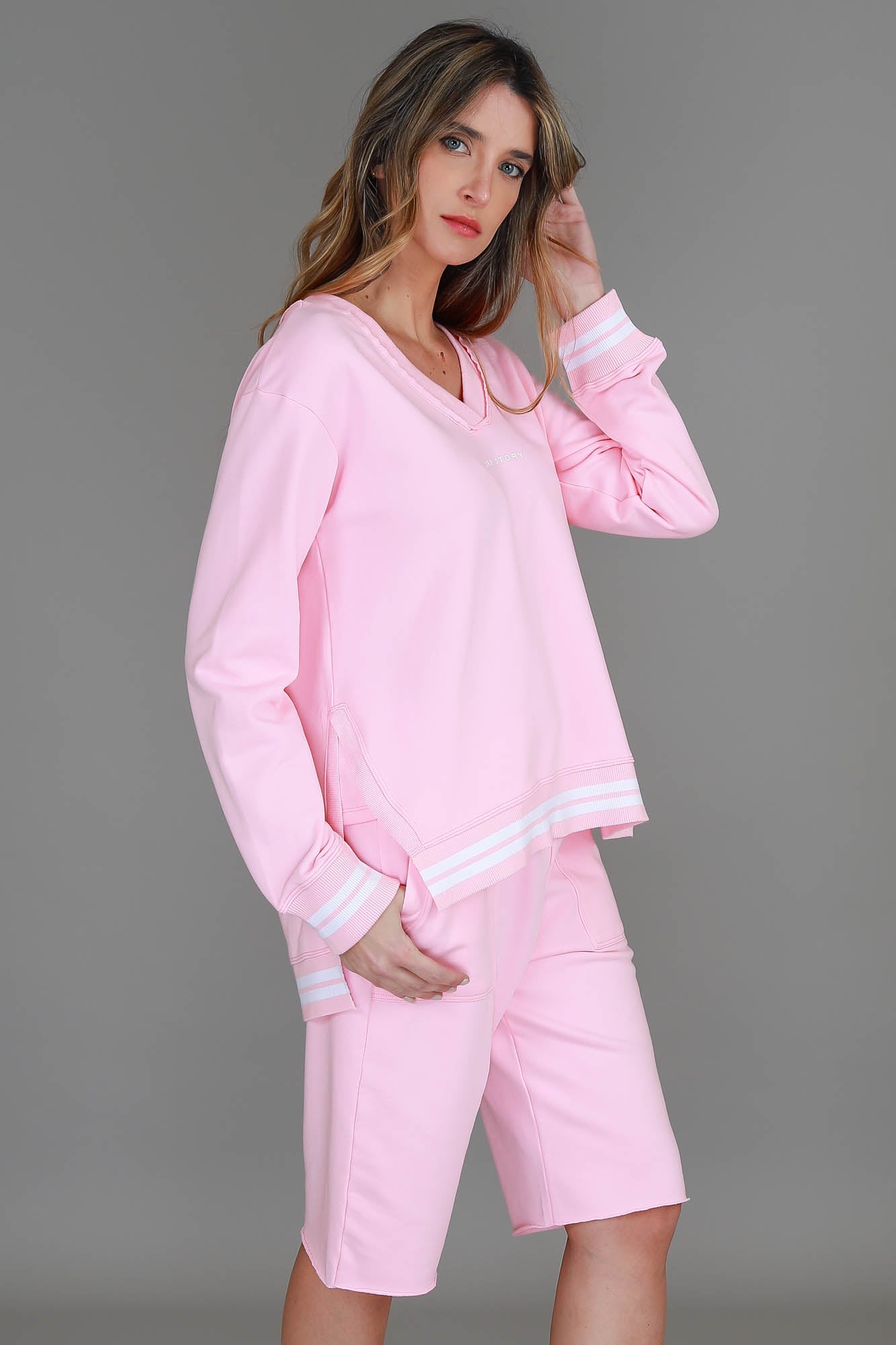 two piece sets women #color_powder pink