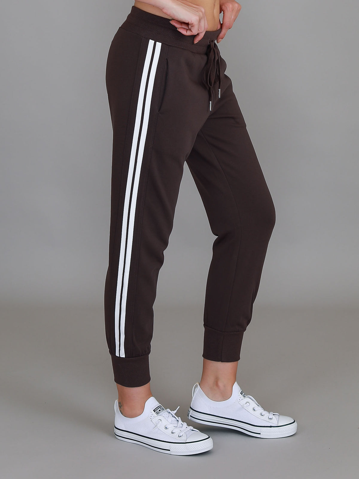 brown track pants womens