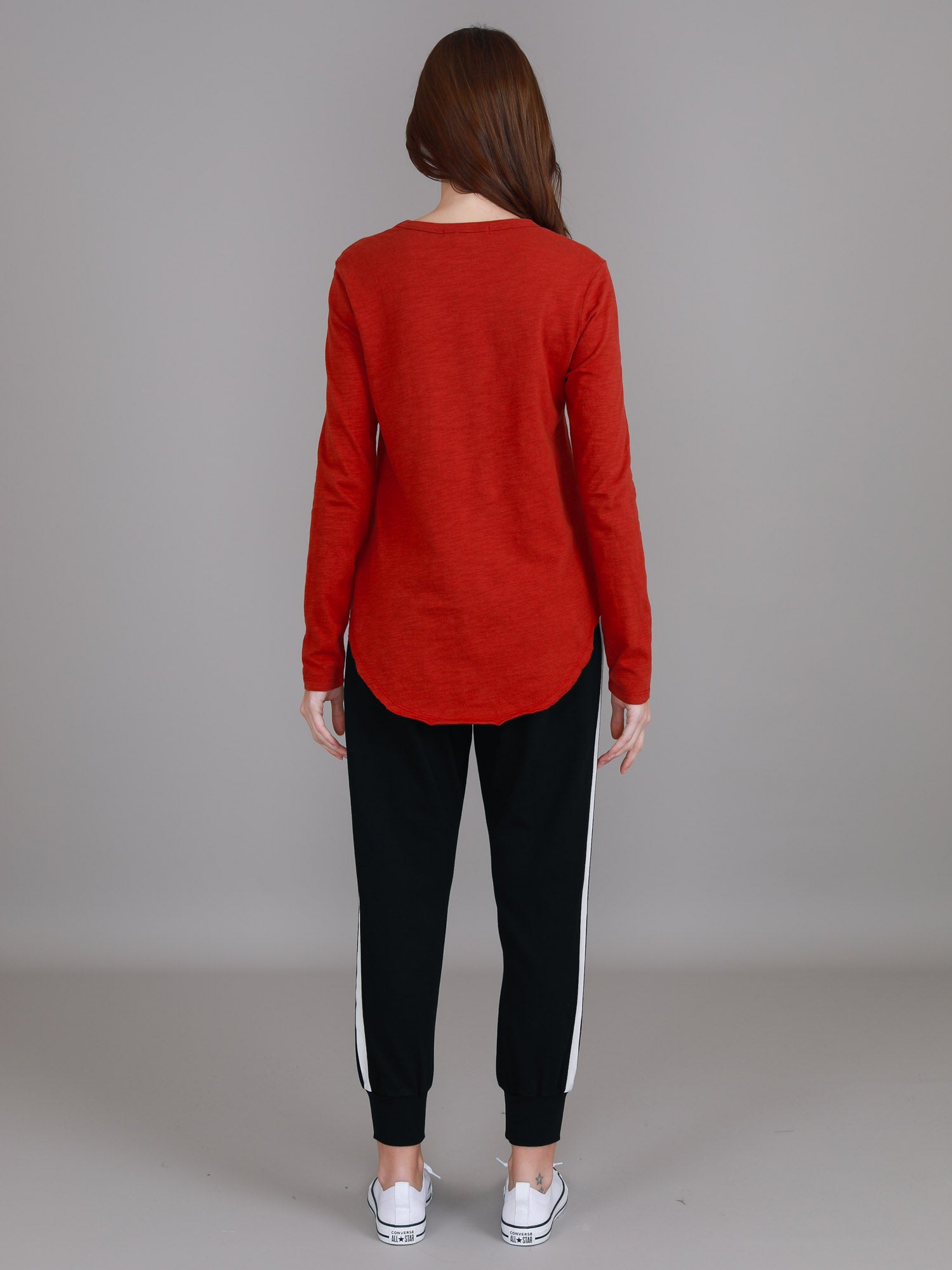 womens red long sleeve top #color_lava