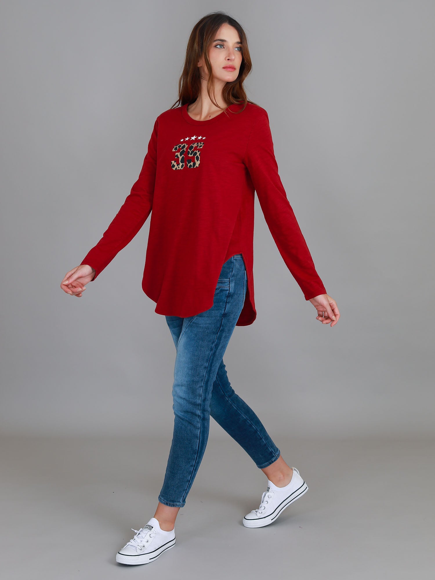 red tee shirt womens #color_goji red