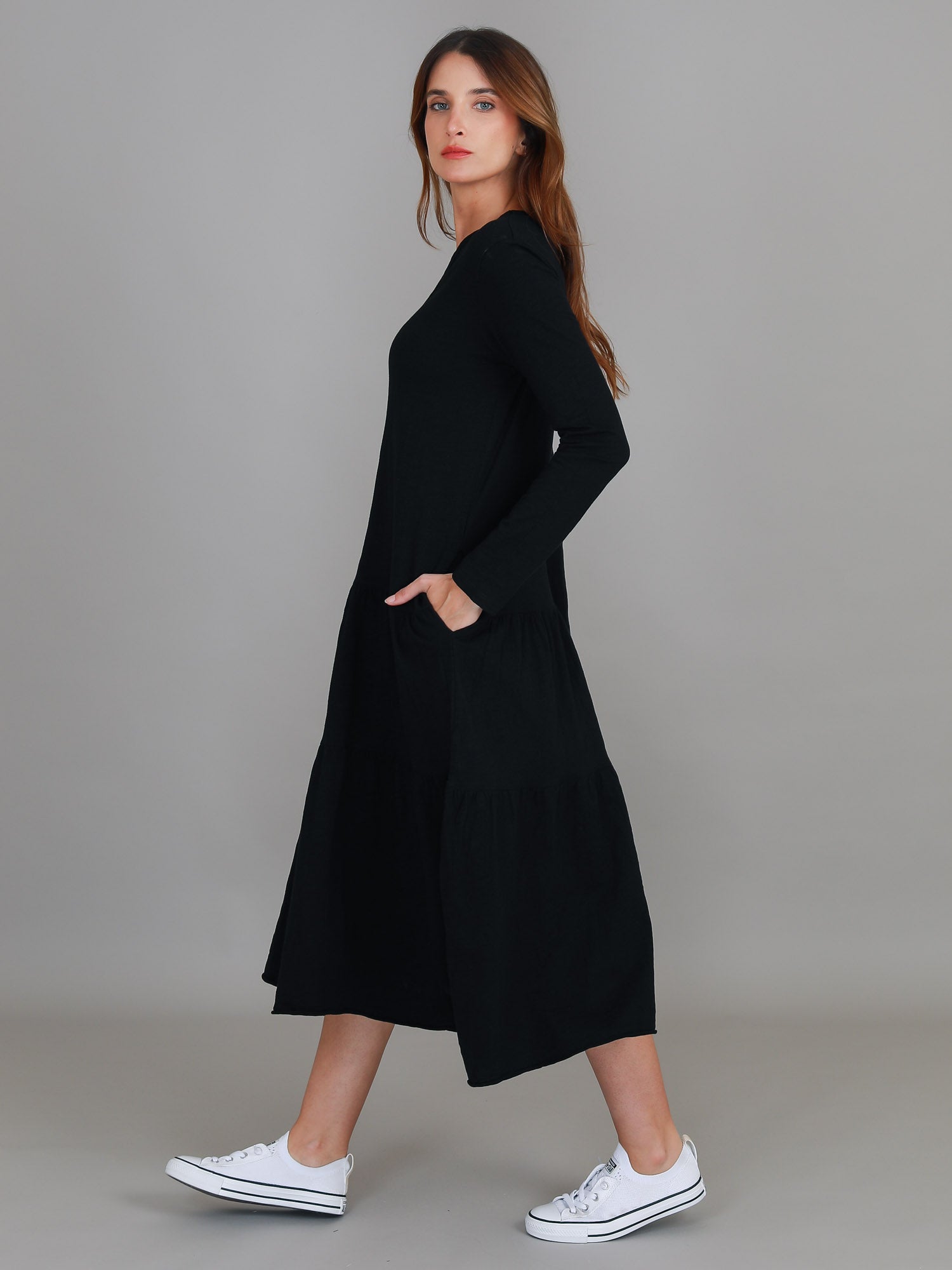 long sleeve dresses #color_black