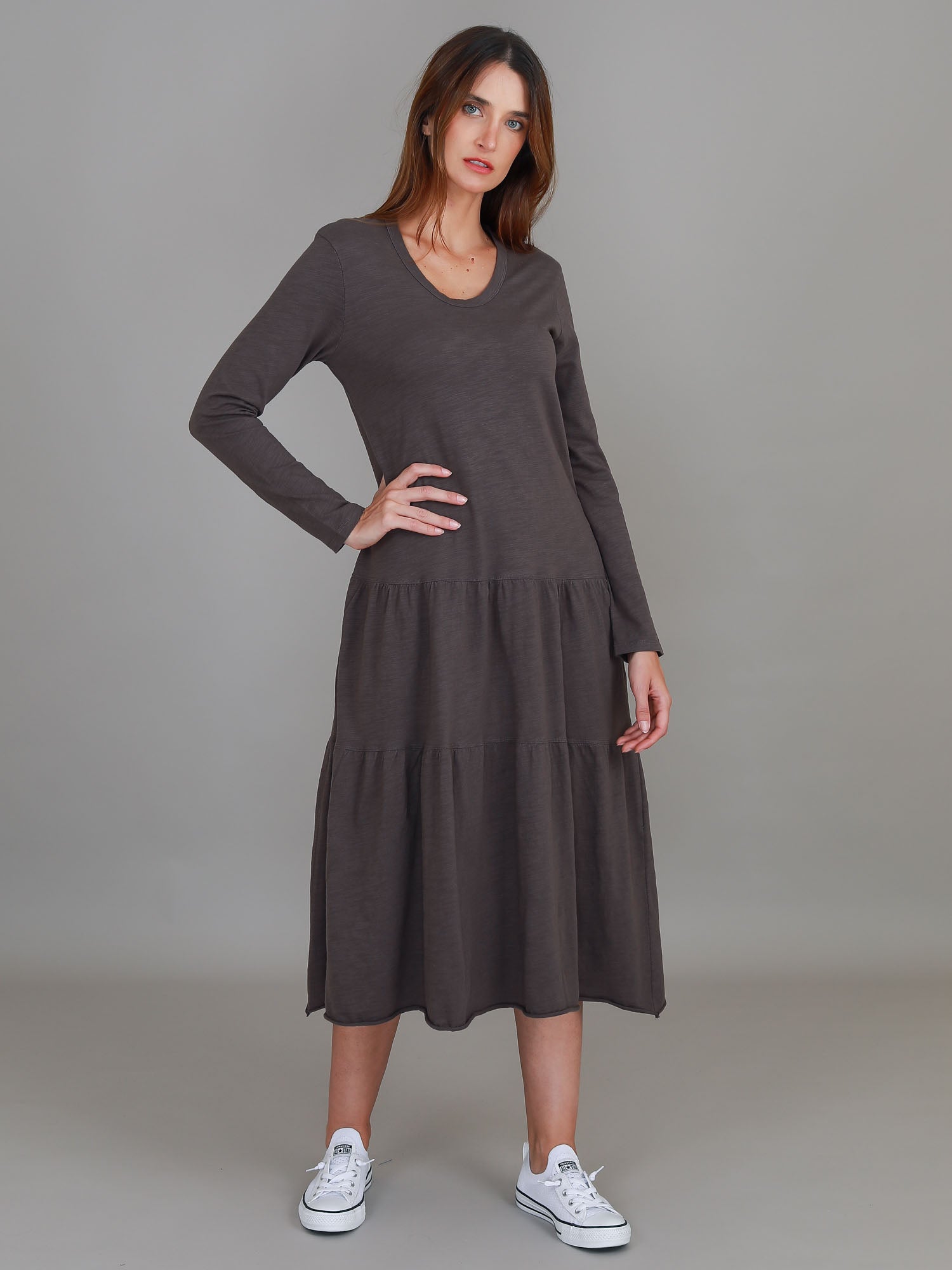 long sleeve summer dresses #color_charcoal