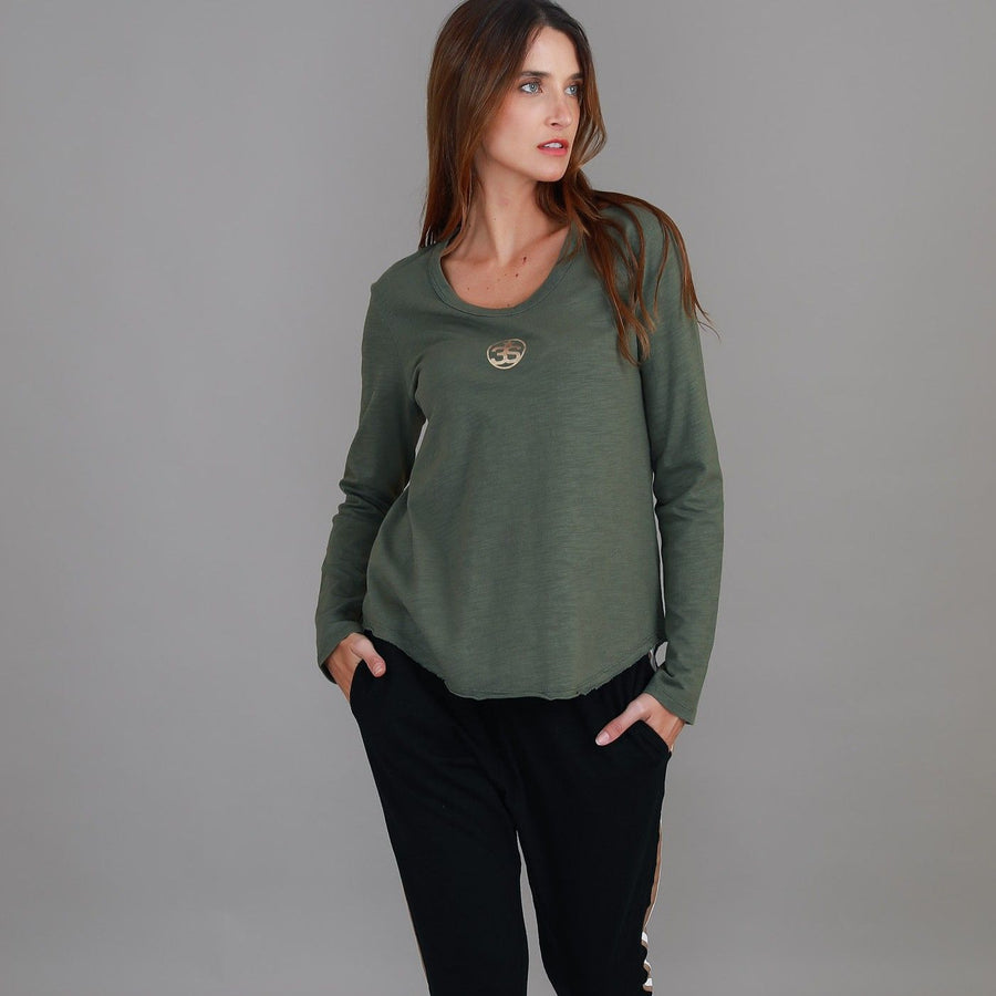 Shellie 3S Gold Logo Long Sleeve T Shirt size guide