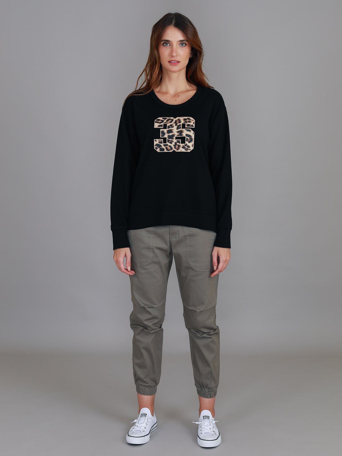 black star sleeve sweatshirt