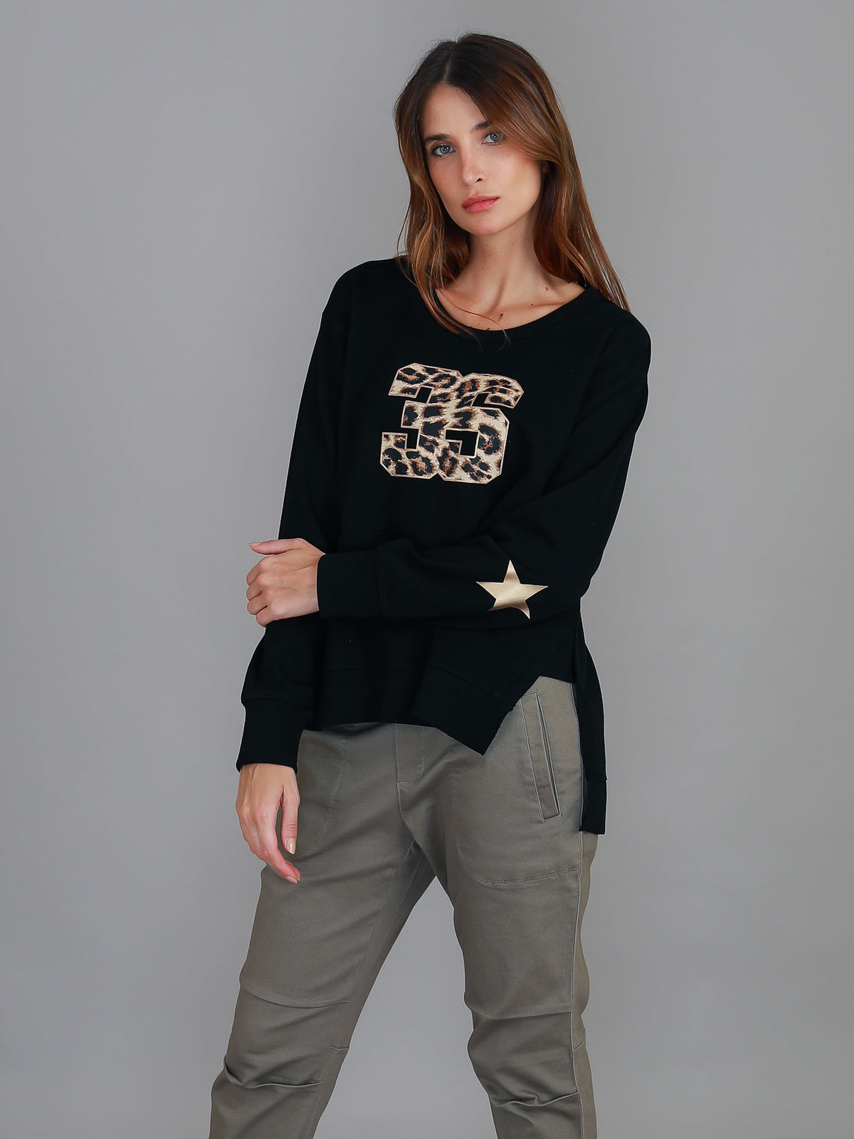 Carina 3S Leopard Logo Sweatshirt