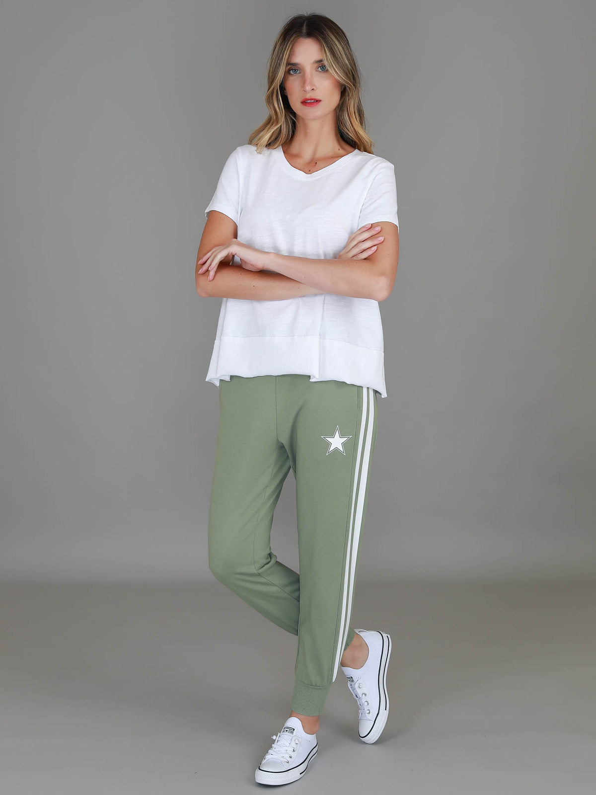 olive french terry joggers