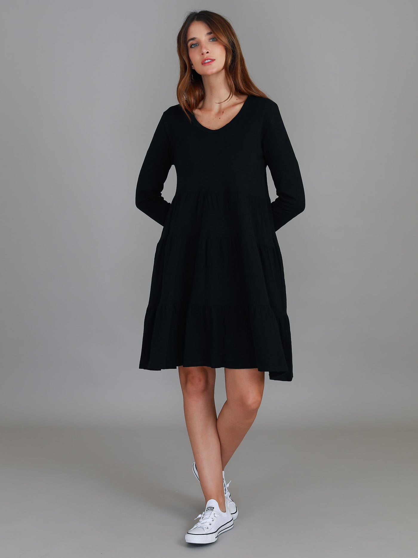 Heidy Long Sleeve Tier Dress
