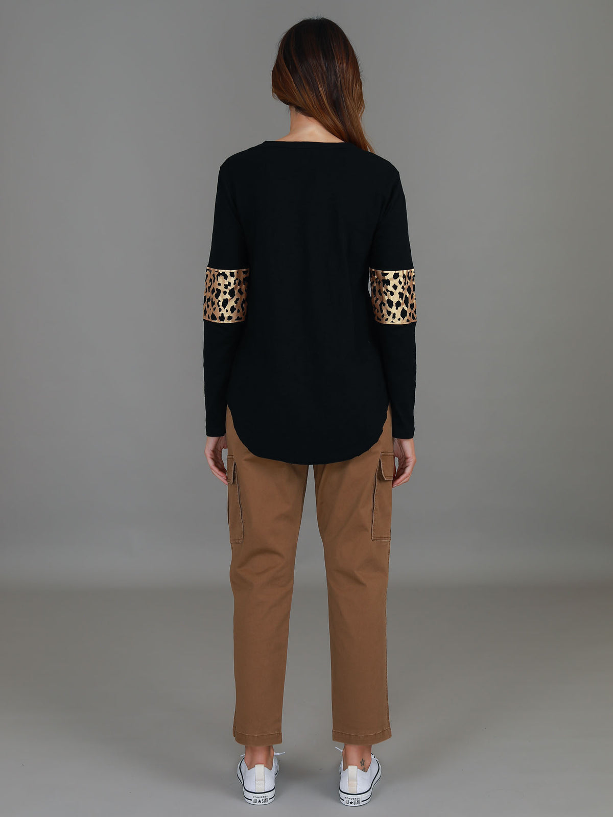 black leopard tee long sleeve