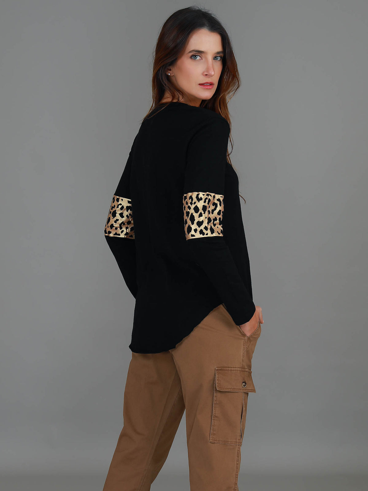 black leopard long sleeve tee