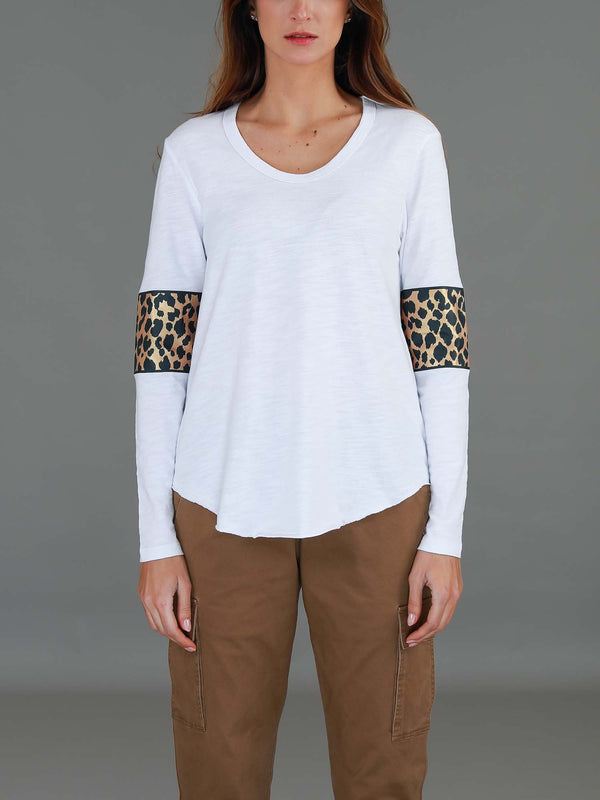 Shirley Leopard Band Long Sleeve T Shirt