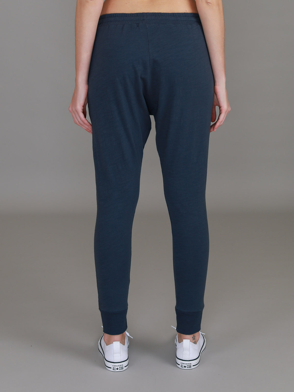 indigo drawstring joggers